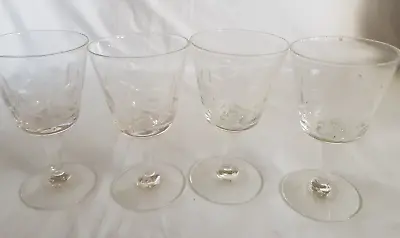 Buy Vintage Set Of Four - Cut  Glass Sherry Liqueur Glasses • 5£
