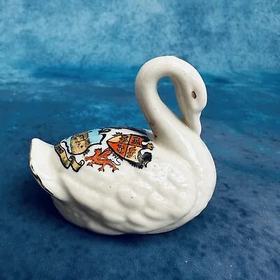 Buy Crested Carlton China Swan LLANDUDNO Souvenir Ware Miniature Ornament Figure • 15£