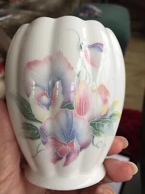 Buy Ansley,little Sweetheart 10cm Fluted Vase .white Bone China ,floral Patt. • 4£