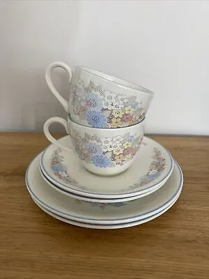 Buy 2 POOLE POTTERY - FLEUR - Trio - Cup Saucer Side Plate Floral Ditsy Shabby Chic • 10£