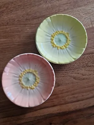 Buy Beswick Flower Pin Dishes/plates. Yellow And Pink. 1930s Vintage • 19.99£