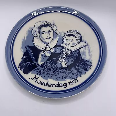 Buy Vintage Genuine Delft Moederdag 1971 Wall Hanging 6” Plate Schoonhoven Holland • 13.62£