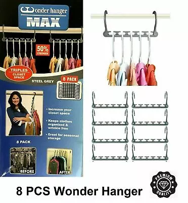 Buy Magic Clothes Hangers, Space Saving Hanger Organizer Standard Non Slip Hangers • 1.99£