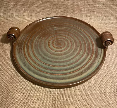Buy Cheese Board Glazed Stoneware Pottery Round Brown  Country Style Charcuterie • 21.99£