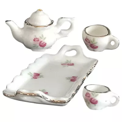 Buy  White Ceramics Doll House Tea Set Child Kids Dinnerware Childrens Toys • 6.39£