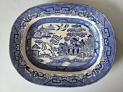 Buy Willow Pattern Blue Plate Dish Dinnerware 41cm 33cm X 4cm Blue & White Large • 8.99£