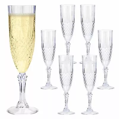 Buy Clear Crystal Effect Acrylic Plastic Drinking Glasses Cup Reusable Picnic Garden • 28.99£