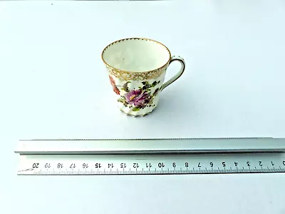 Buy Antique Dresden Twisted   Floral And Gilt Bone China Cup  Hand Painted • 4£