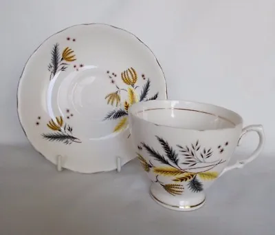 Buy Porcelain Tea Set Bone China Made In England Colclough Yellow Grey, Cup & Saucer • 7£