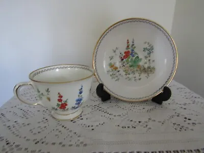 Buy Tuscan China 'Flower Garden' Hand Painted Cup And Saucer In VGC A Lovely Pattern • 6.50£