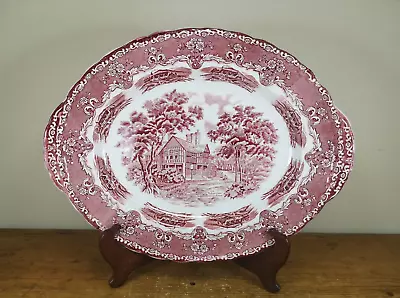 Buy Grindley English Country Inns Meat Plate, Platter, Pink, Red, 37.5cm Long • 12.50£