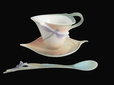 Buy Wonderful Franz Porcelain Dragonfly Cup & Saucer Duo With Spoon #FZ00028 • 69.95£