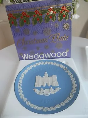 Buy Vintage 1978 Wedgwood Jasperware Blue Christmas Plate - Horse Guards - Boxed • 8.95£