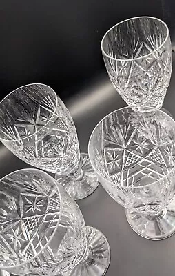 Buy Set Of 4 Crystal Cut Lead Glass Beer Glasses • 20£
