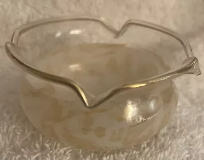 Buy Vintage Art Glass Miniature Opaque Gold Marbled Scalloped Bowl Dish Open Salt • 10£