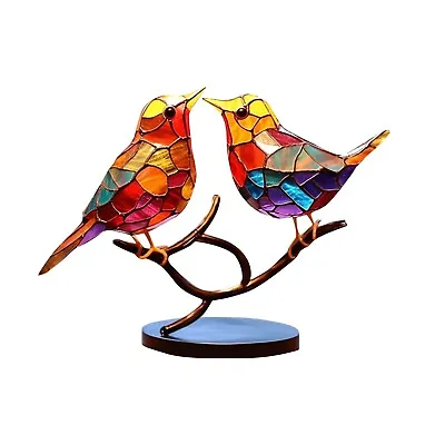 Buy Bird Home Ornament Glass Color Handicraft Handmade Creative Gift Ornament Metal • 14.39£