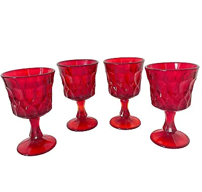 Buy Vtg Noritake Perspectives Ruby Red Amberina Wine Goblets, Set Of 4, 1970’s Japan • 33.63£