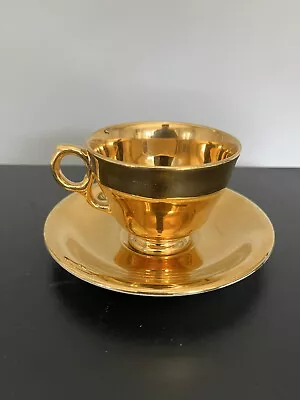 Buy Royal Winton Golden Age Footed Teacup & Saucer Gold Lustreware England Tea Cup • 12.99£