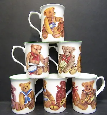 Buy Set Of 3/6 Mugs Teddy Bears Life Fine Bone China  Mugs Castle Shape 10oz • 13.90£