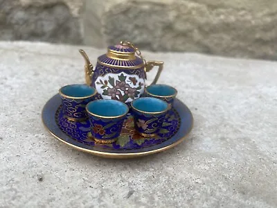 Buy Cloisonné Miniature Enamel Chinese 7 Pc Tea Set • 20£