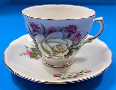 Buy Tea Cup & Saucer – Pink Carnations White Rose - Royal Vale – England Bone China • 8.53£