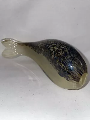 Buy Vintage Wedgwood Hand Blown Glass Brown Speckled Trout Or Whale ? 1970’s • 11.99£