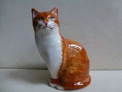 Buy Cat Babbacombe Ginger Marmalade & White Ceramic Sitting Cat - Signed. • 8.99£