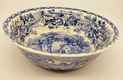 Buy Antique Booth's England British Scenery Silicon China Blue White Bowl 8 3/8 In • 14.52£