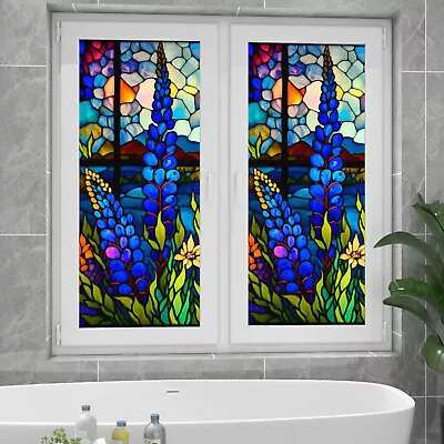 Buy Window Film Flower Stained No Glue Glass Privacy Film Static Cling Sticker Decor • 11.99£