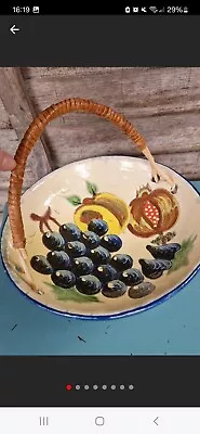 Buy Vintage Puigdemont Earthenware Stone Large Fruit Bowl • 18£