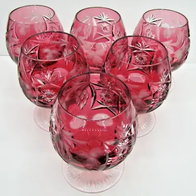 Buy Nachtmann Traube Set Of Six Cranberry Brandy Glasses (10251) • 107.10£