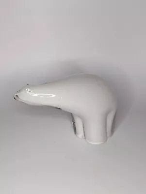 Buy White Art Glass Polar Bear Figurine Paperweight Wedgewood? Ca 9.5cm H • 20.50£