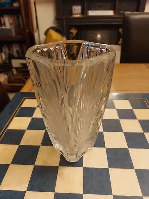 Buy Vintage French Art Deco Cut Glass Octagonal Top Vase 22cm Made In France • 39.99£