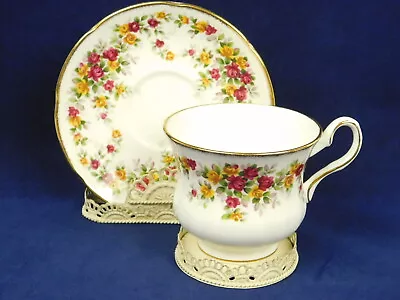 Buy Royal Grafton Red & Yellow Roses Fine Bone China Footed Tea Cup & Saucer Set • 16.59£