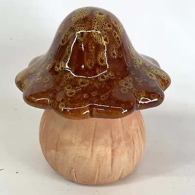 Buy MCM Art Pottery Mushroom Drip Glaze On Cap Top Handmade 4  Tall Retro Vintage • 15.52£