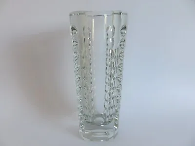 Buy Mid Century Sklo Union Rudolfa Heavy Glass Optical Vase Rudolf Jurnikl Chipped • 8.99£