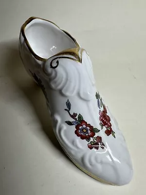 Buy Paragon Shoes Vintage Victoriana Rose Fine Bone China Miniature Porcelain Shoe  • 17£