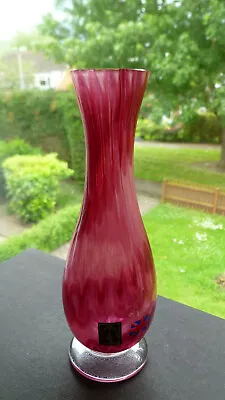Buy Vintage Langham Art Glass Vase Paul Miller Labelled Marked Signed • 25£