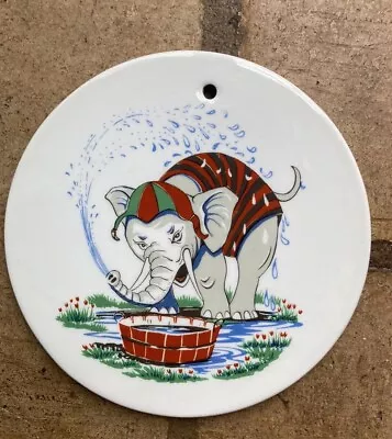 Buy Figgjo Flint Norway Vintage Pottery Jumbo  Elephant Wall Hanging, Display Plate • 20£