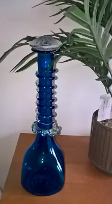 Buy Tall Cobalt Blue Glass Genie Bottle/vase • 20£