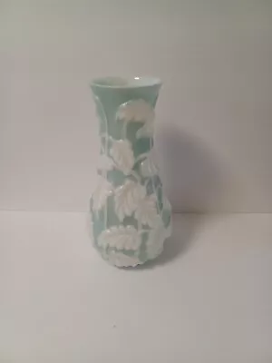 Buy Rare Art Deco Phoenix Art Glass White Philodendron Mint Green Vase  • 89.77£