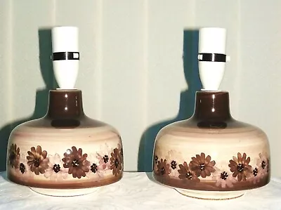 Buy Pair Retro Style Table Lamps Jersey Pottery Lamp Country House Style Brown Lamps • 49.99£