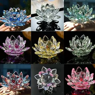 Buy 1x Crystal Flower Ornament Large Crystal Craft Home Decor • 5.22£