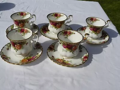 Buy Royal Albert Old Country Roses 5 X Bone China Coffee Cups & Saucers • 39.99£