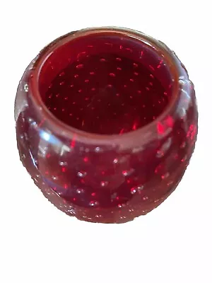 Buy Glass Vase/trinket Ruby Red Controlled Bubbles Whitefriars New Great Quality • 12.99£
