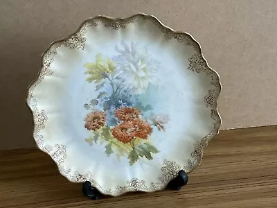 Buy  Enamelled Hand Painted Plate Doulton Burslem Roses & Floral Scrollwork 9 Inch B • 55.14£