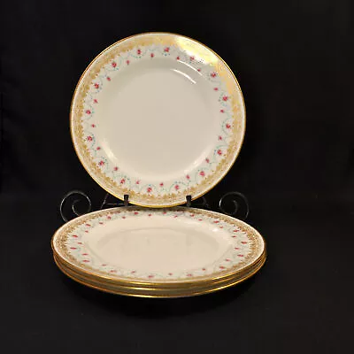 Buy Royal Doulton 4 Dinner Plates 10 1/4  Pink Roses Turquoise Beads Ra4065.a 1903 • 329.62£