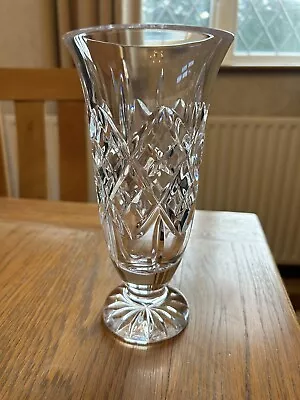 Buy Heavy Clear Cut Glass 12” Vase. • 15£