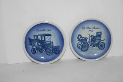 Buy 2 Vtg Royal Copenhagen Miniature Blue & White Porcelain Plate Antique Automobile • 2.36£