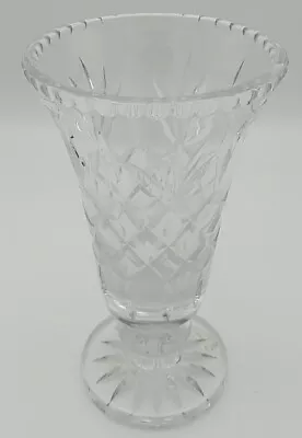 Buy Stunning Heavy Vintage Tall Lead Cut Crystal Oval Necked Vase Ok Condition ⭐⭐⭐ • 12.99£
